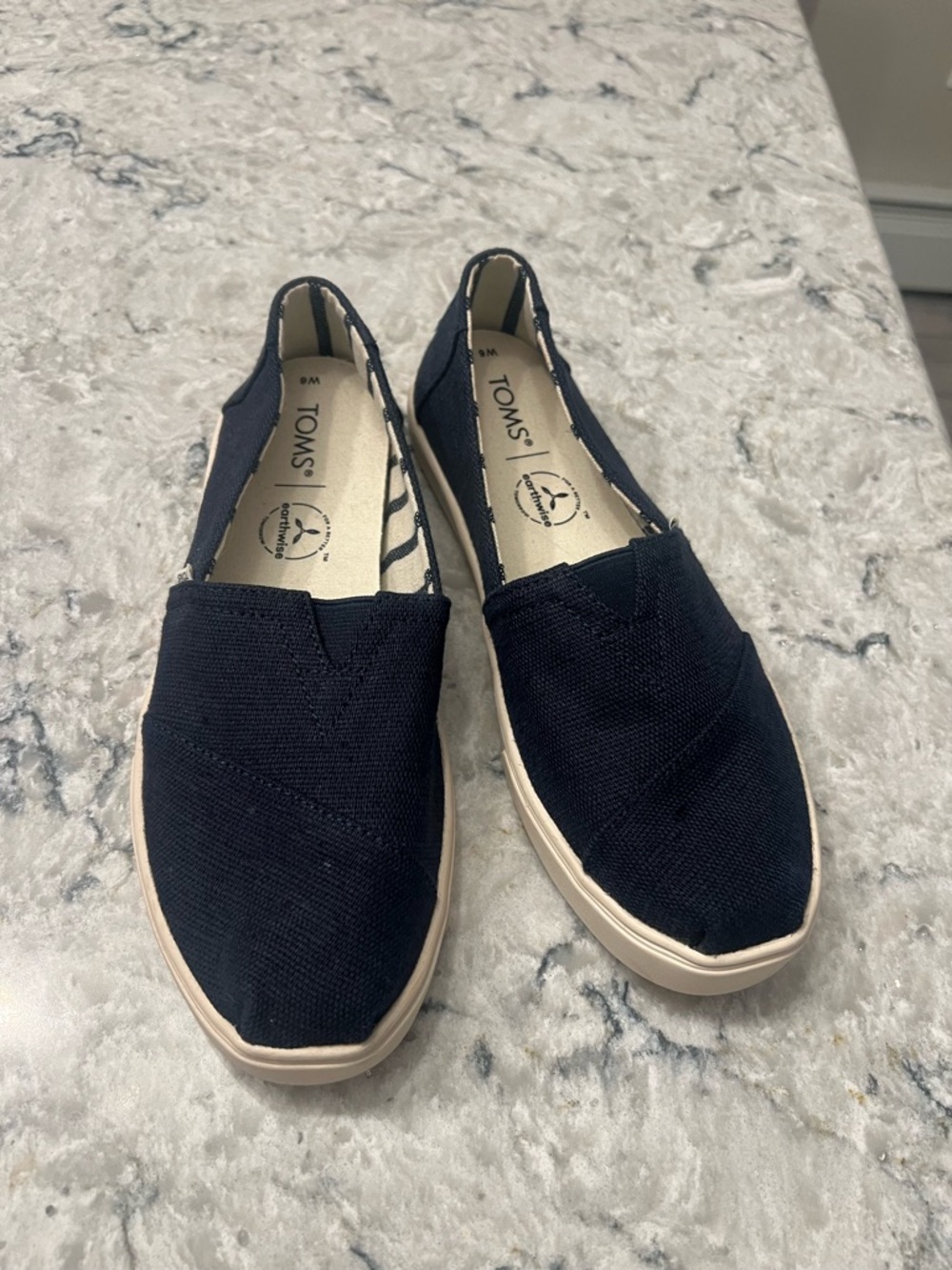 TOMS Avalon Slip-On Canvas Shoes in Navy